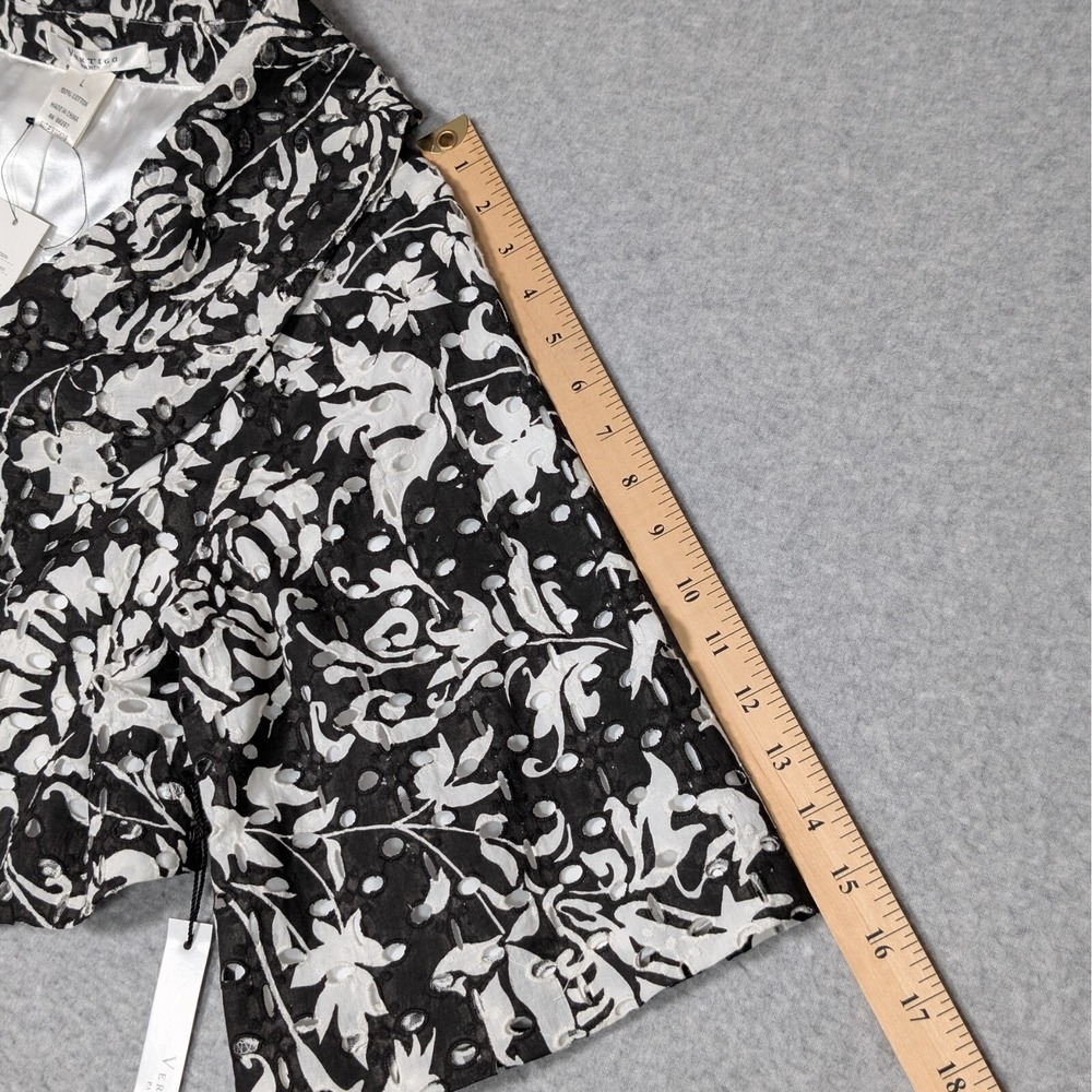 Vertigo Paris Bolero Jacket Womens Large Lined Floral Eyelet MSRP$210 - Picture 6 of 6